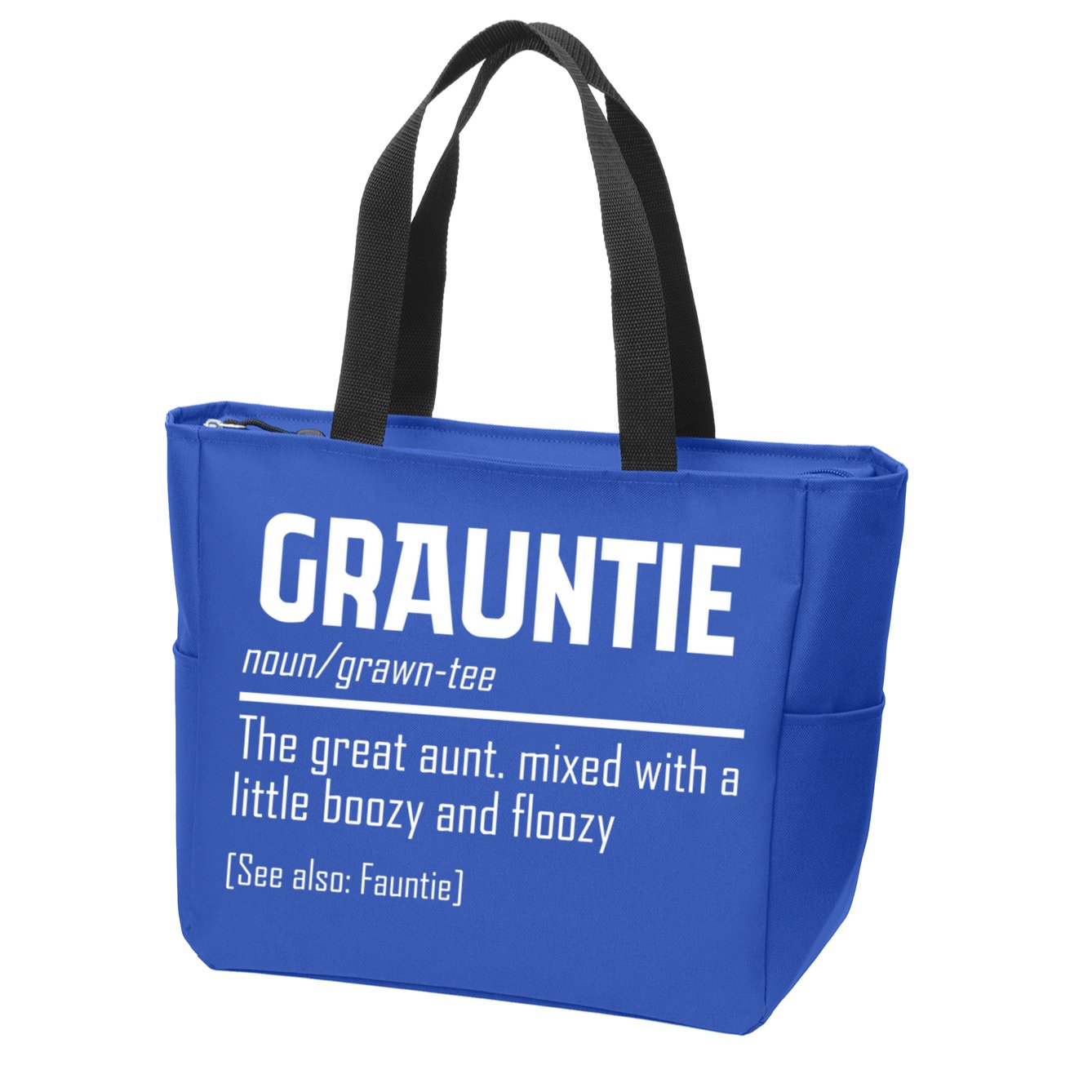 Funny Grauntie Definition Niece Nephew Aunt Auntie Gift Zip Tote Bag