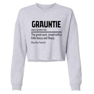 Funny Grauntie Definition Niece Nephew Aunt Auntie Gift Cropped Pullover Crew