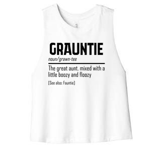 Funny Grauntie Definition Niece Nephew Aunt Auntie Gift Women's Racerback Cropped Tank