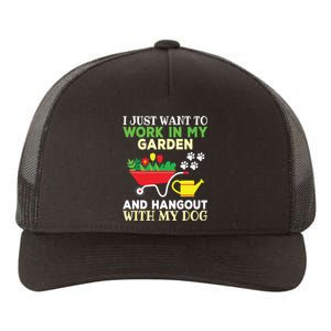 Funny Gardening Dog Lover Gardener Garden Plants Yupoong Adult 5-Panel Trucker Hat