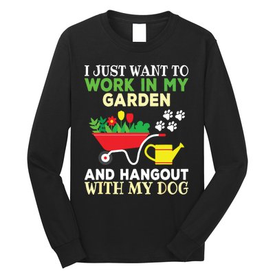 Funny Gardening Dog Lover Gardener Garden Plants Long Sleeve Shirt