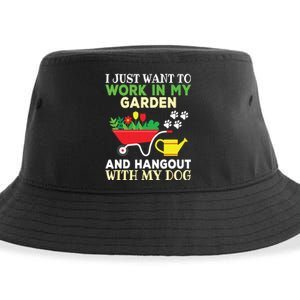 Funny Gardening Dog Lover Gardener Garden Plants Sustainable Bucket Hat