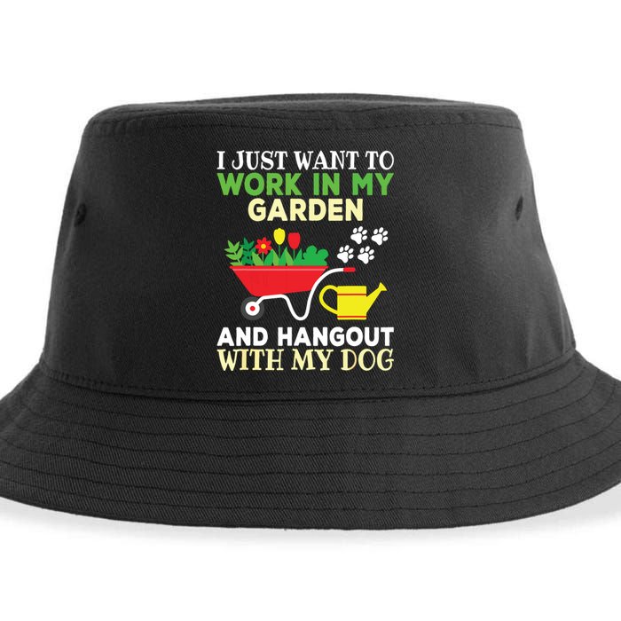 Funny Gardening Dog Lover Gardener Garden Plants Sustainable Bucket Hat