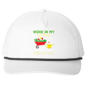 Funny Gardening Dog Lover Gardener Garden Plants Snapback Five-Panel Rope Hat