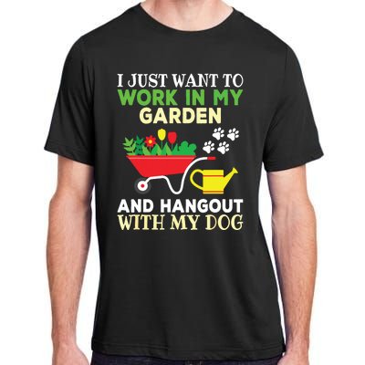 Funny Gardening Dog Lover Gardener Garden Plants Adult ChromaSoft Performance T-Shirt