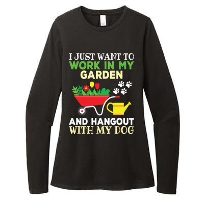 Funny Gardening Dog Lover Gardener Garden Plants Womens CVC Long Sleeve Shirt