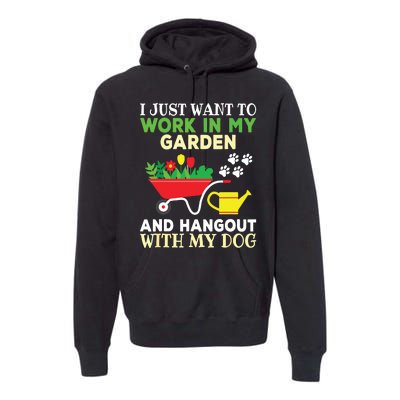 Funny Gardening Dog Lover Gardener Garden Plants Premium Hoodie