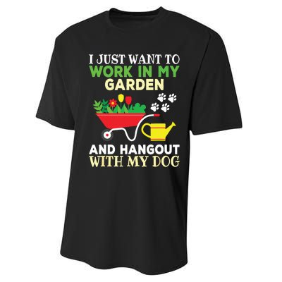 Funny Gardening Dog Lover Gardener Garden Plants Performance Sprint T-Shirt