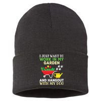 Funny Gardening Dog Lover Gardener Garden Plants Sustainable Knit Beanie