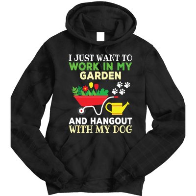 Funny Gardening Dog Lover Gardener Garden Plants Tie Dye Hoodie