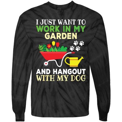 Funny Gardening Dog Lover Gardener Garden Plants Tie-Dye Long Sleeve Shirt