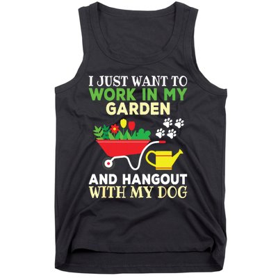 Funny Gardening Dog Lover Gardener Garden Plants Tank Top