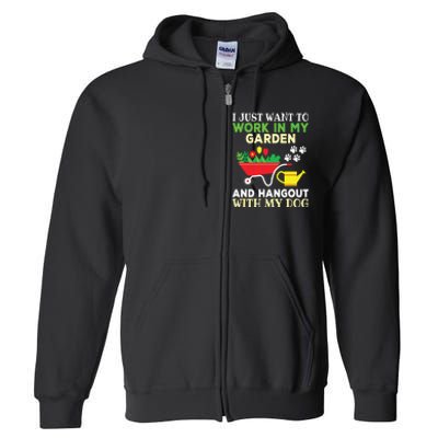 Funny Gardening Dog Lover Gardener Garden Plants Full Zip Hoodie