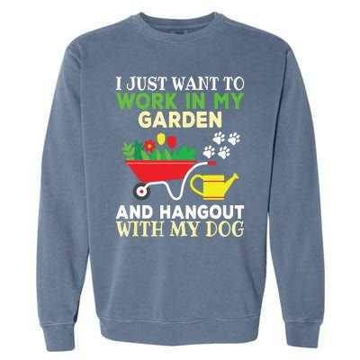 Funny Gardening Dog Lover Gardener Garden Plants Garment-Dyed Sweatshirt