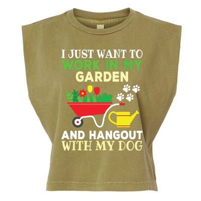 Funny Gardening Dog Lover Gardener Garden Plants Garment-Dyed Women's Muscle Tee