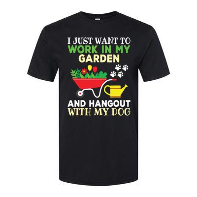 Funny Gardening Dog Lover Gardener Garden Plants Softstyle CVC T-Shirt