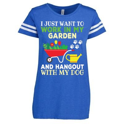 Funny Gardening Dog Lover Gardener Garden Plants Enza Ladies Jersey Football T-Shirt