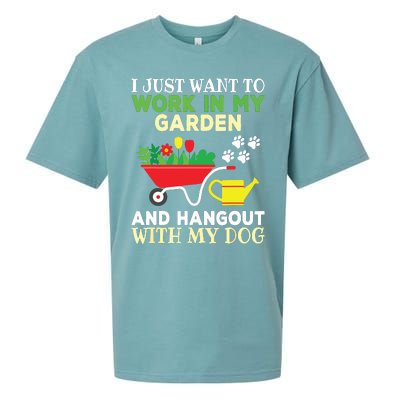 Funny Gardening Dog Lover Gardener Garden Plants Sueded Cloud Jersey T-Shirt