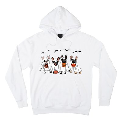 Frenchie Ghost Dog Costume Funny French Bulldog Halloween Hoodie