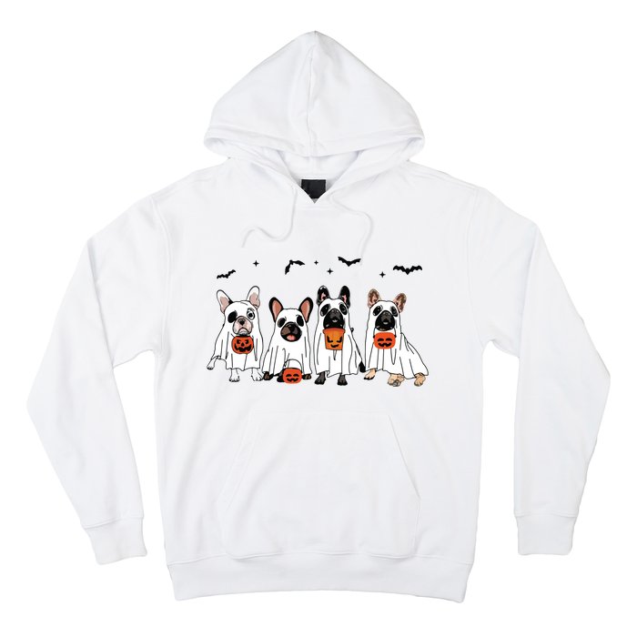 Frenchie Ghost Dog Costume Funny French Bulldog Halloween Hoodie