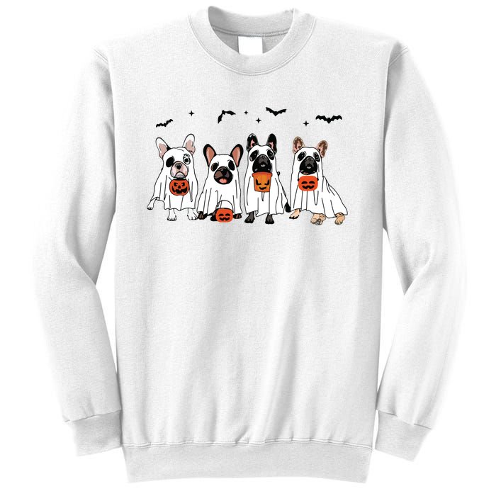 Frenchie Ghost Dog Costume Funny French Bulldog Halloween Sweatshirt