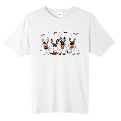 Frenchie Ghost Dog Costume Funny French Bulldog Halloween Tall Fusion ChromaSoft Performance T-Shirt