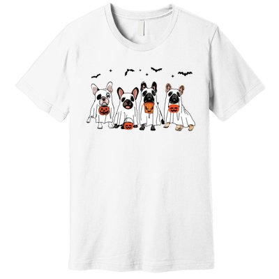 Frenchie Ghost Dog Costume Funny French Bulldog Halloween Premium T-Shirt