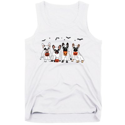 Frenchie Ghost Dog Costume Funny French Bulldog Halloween Tank Top