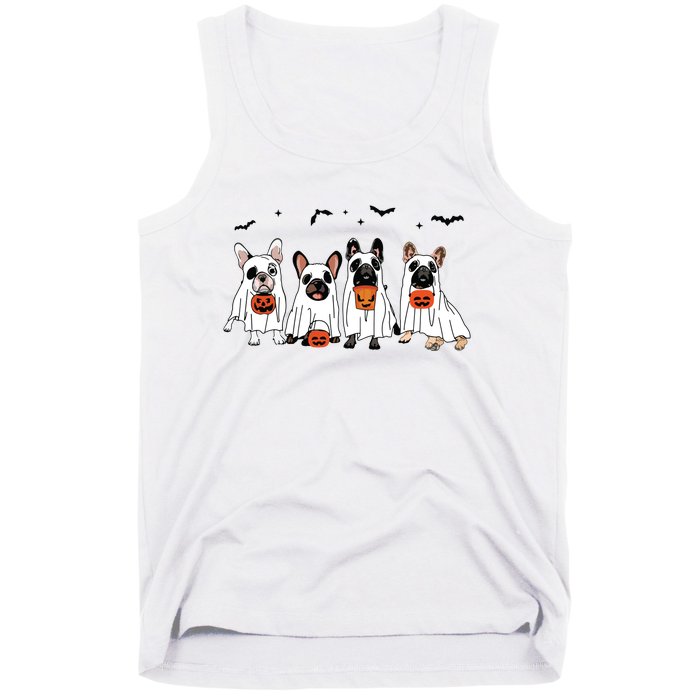 Frenchie Ghost Dog Costume Funny French Bulldog Halloween Tank Top