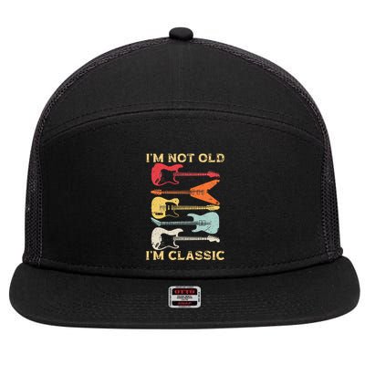 Funny Guitar Design For Guitarist Guitar Lovers 7 Panel Mesh Trucker Snapback Hat