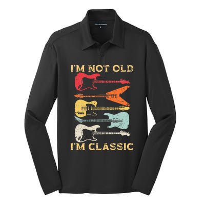 Funny Guitar Design For Guitarist Guitar Lovers Silk Touch Performance Long Sleeve Polo