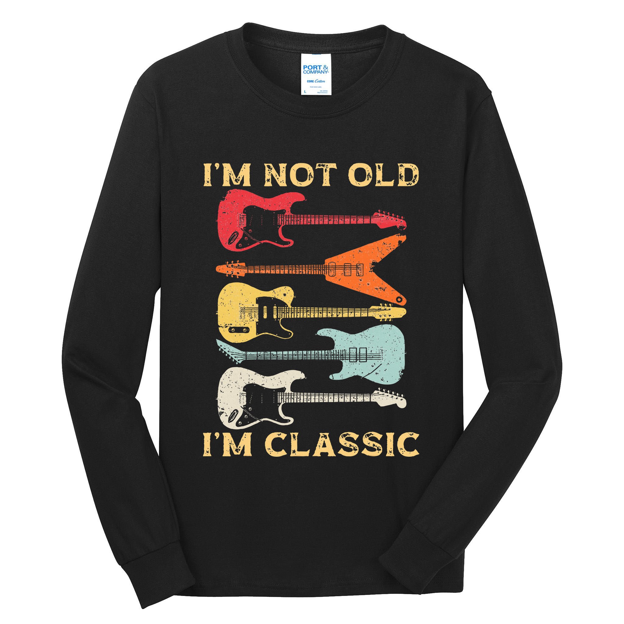 Funny Guitar Design For Guitarist Guitar Lovers Tall Long Sleeve T-Shirt