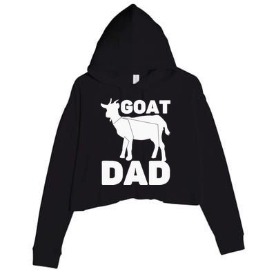 Funny Goat Dad The Goatfather Funny Goat Father Lover Crop Fleece Hoodie