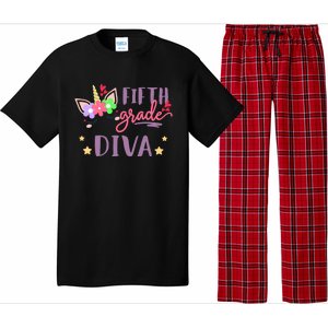 Fifth Grade Diva First Day Of School Unicorn Magical Meaningful Gift Pajama Set