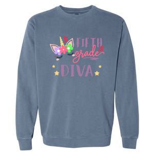 Fifth Grade Diva First Day Of School Unicorn Magical Meaningful Gift Garment-Dyed Sweatshirt