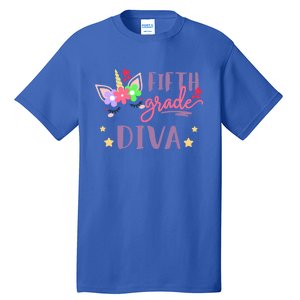 Fifth Grade Diva First Day Of School Unicorn Magical Meaningful Gift Tall T-Shirt