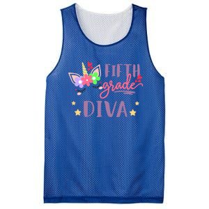 Fifth Grade Diva First Day Of School Unicorn Magical Meaningful Gift Mesh Reversible Basketball Jersey Tank