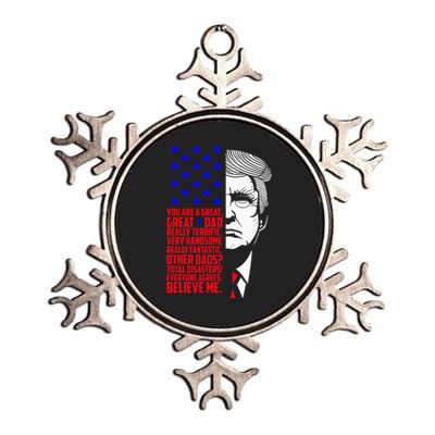 Funny Great Dad Donald Trump FatherS Day Metallic Star Ornament