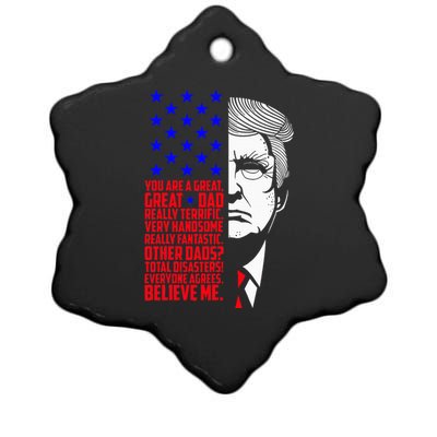 Funny Great Dad Donald Trump FatherS Day Ceramic Star Ornament