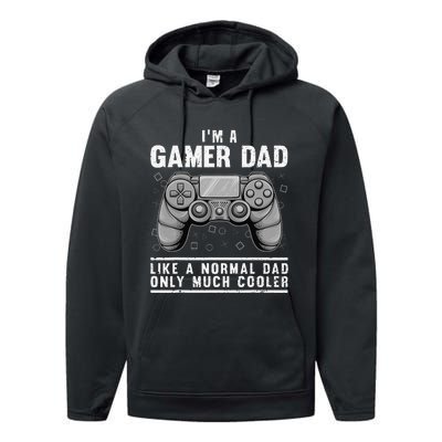 Funny Gamer Dad Design For Husband Gaming Father's Day Performance Fleece Hoodie