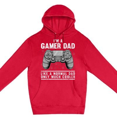 Funny Gamer Dad Design For Husband Gaming Father's Day Premium Pullover Hoodie