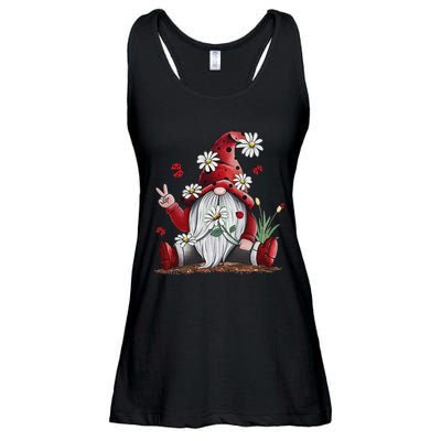 Floral Gnome Daisy Ladybugs Hippie Gnome Love Ladies Essential Flowy Tank