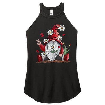 Floral Gnome Daisy Ladybugs Hippie Gnome Love Women’s Perfect Tri Rocker Tank