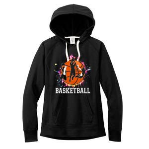 Funny Game Day Basketball Player And Fans Dad Mom Great Gift Women's Fleece Hoodie