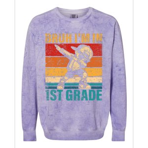 First Grade Dabbing Boy Bruh IM In 1st Grade Student Colorblast Crewneck Sweatshirt