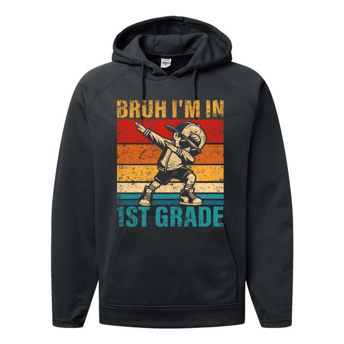 First Grade Dabbing Boy Bruh IM In 1st Grade Student Performance Fleece Hoodie