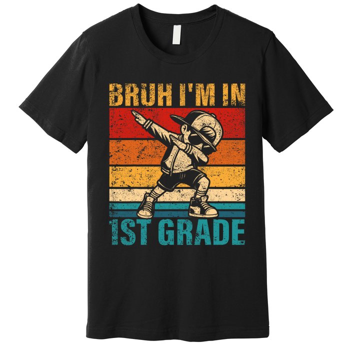 First Grade Dabbing Boy Bruh IM In 1st Grade Student Premium T-Shirt