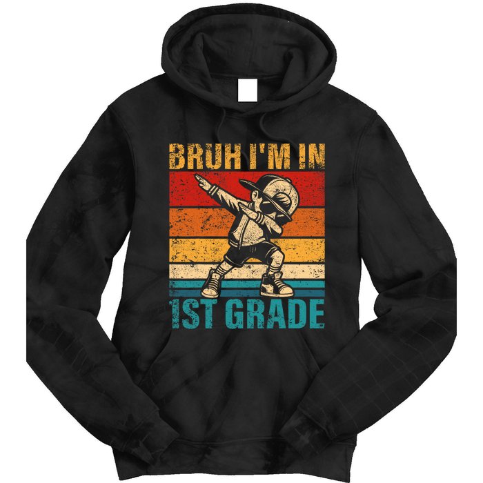 First Grade Dabbing Boy Bruh IM In 1st Grade Student Tie Dye Hoodie