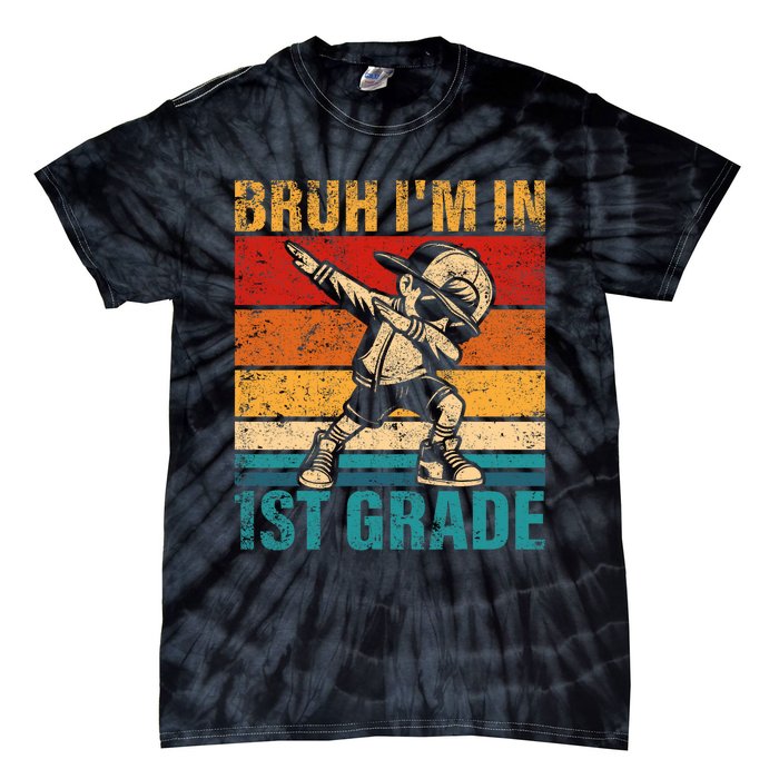 First Grade Dabbing Boy Bruh IM In 1st Grade Student Tie-Dye T-Shirt