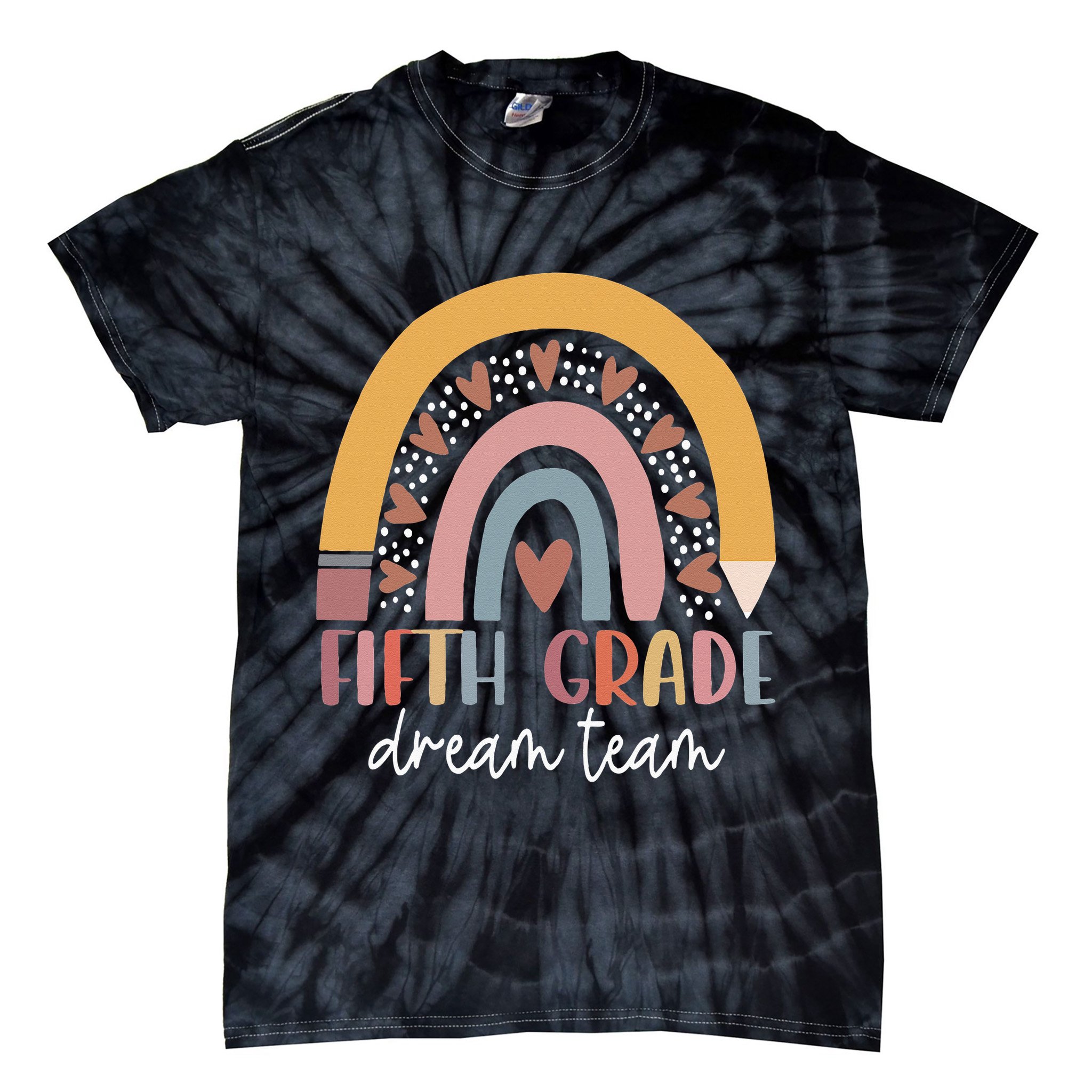 Fifth Grade Dream Team Teacher Back To School Gifts Tie-Dye T-Shirt